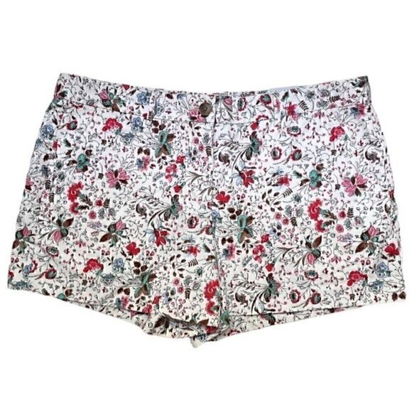 Gap Floral Chino Shorts Multicolor Casual Beige Women’s 8 Fairy Barbie - Picture 1 of 8